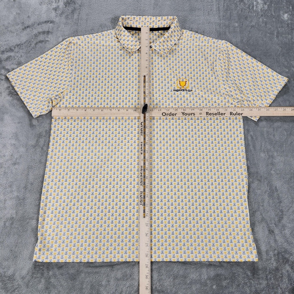 Presidents Cup Shirt Mens XL White Trophy Print Golf Polo Barstool Golf - Picture 7 of 11